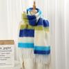 Korean Style Long Tassel Scarf Coldproof Winter Wool Scarves Fashion Stripe Mohair Shawl  Outdoor