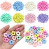 19mm 10PCS Handmade Material Hollow Flower Loose Beads for DIY Handcraft Making Cream Color Acrylic Beads Handmade Accessories