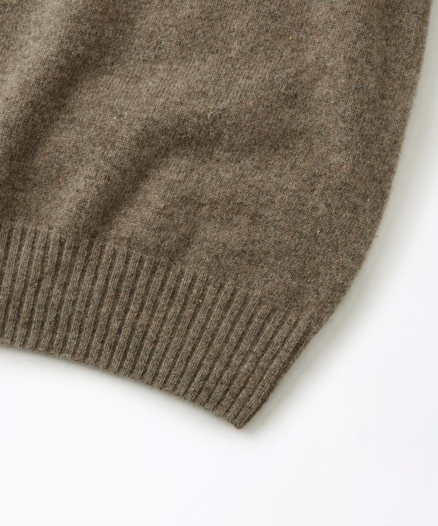 OUTSTANDING Pure Wool Wholegarment Knit_Melange Brown