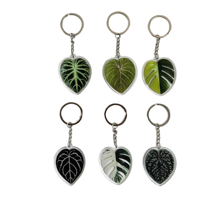 1 шт. Акриловый маленький подарок имитация зеленого растения модный брелок прекрасный лист брелок кулон женская сумка кулон