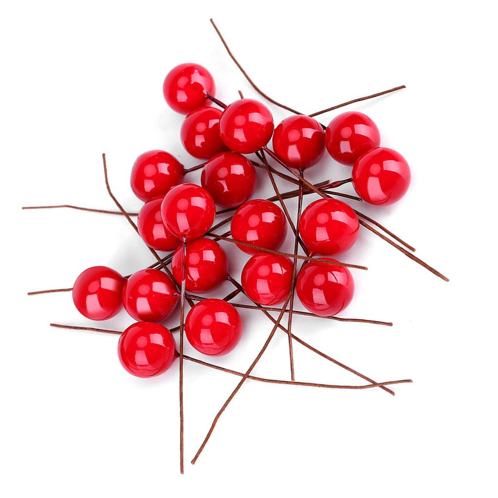 100 шт. искусственных красных ягод падуба, рождественские украшения для дома, подвесные украшения