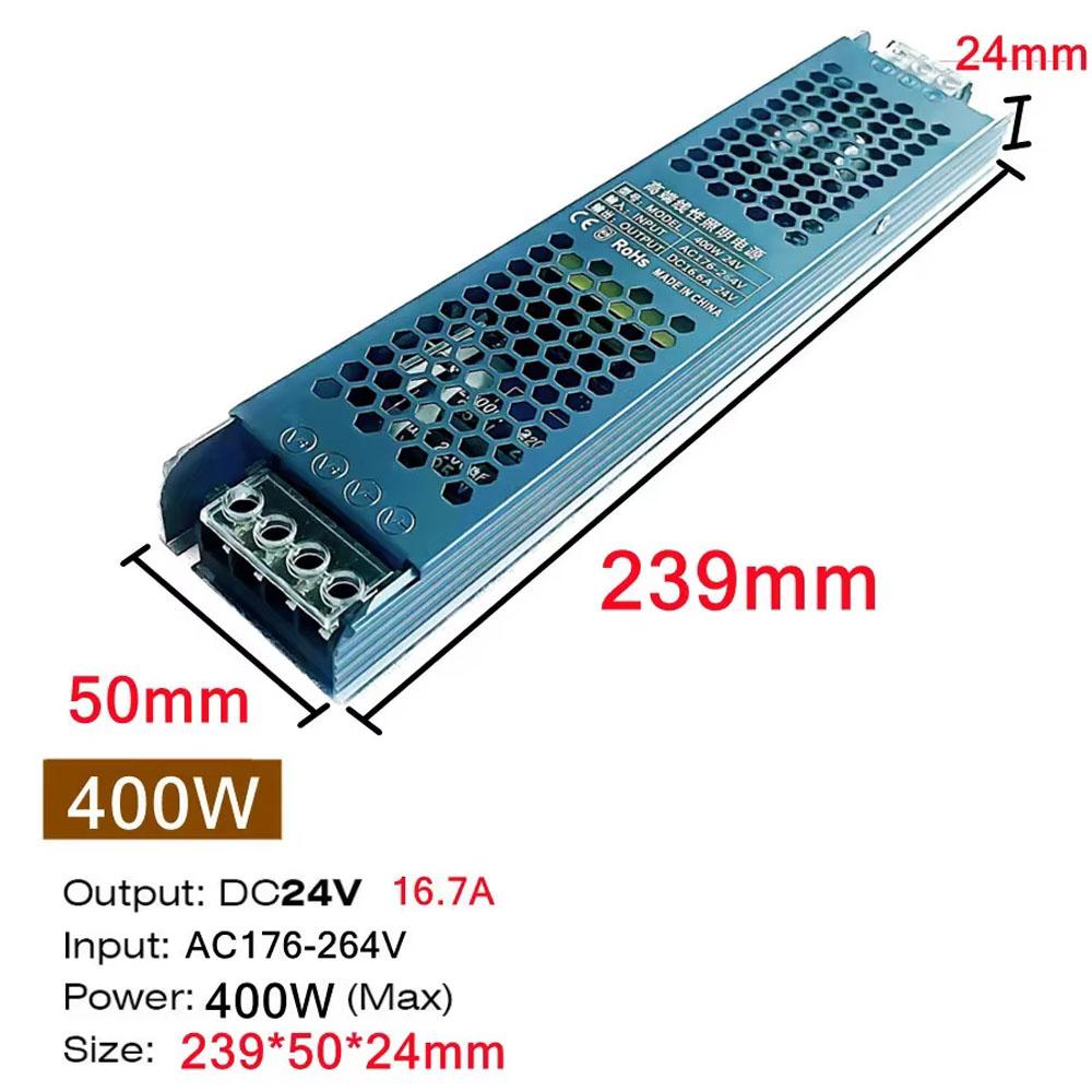 60 Вт 100 Вт 200 Вт 300 Вт 400 Вт DC 12 В/24 В Ультратонкий Адаптер Питания Драйвер Светодиодной Ленты Выключатель Лампа 5A 12A Трансформатор Освещения
