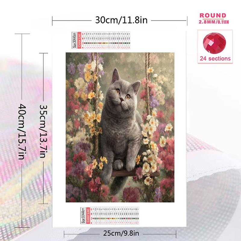 British Shorthair cat Pattern 3pcs 100% Round Full Drill 5D DIY Diamond Painting Embroidery Cross Stitch Rhinestone Décor