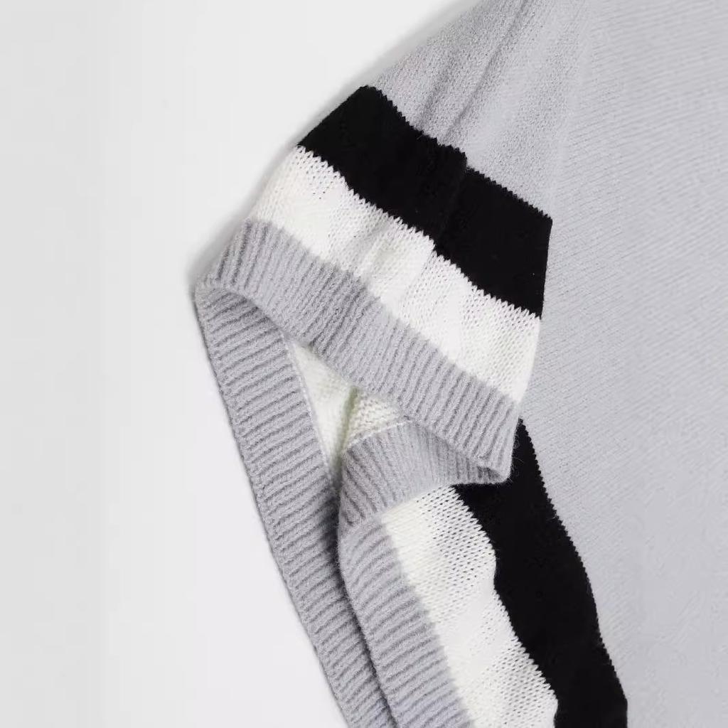 Round Neck Spring and Autumn Trend Loose Retro Long-sleeved Tops Casual Knitwear