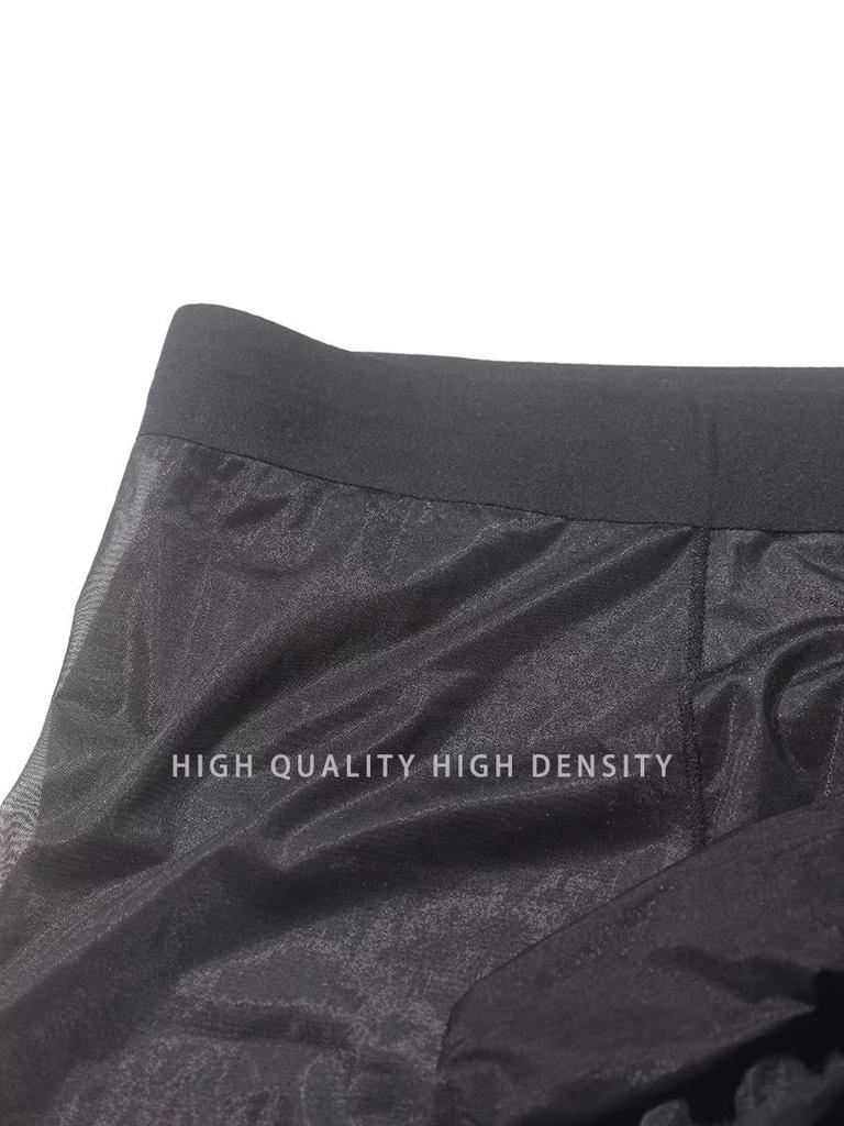 Мужские прозрачные трусы-слипы из ледяного шелка с разделением для JJ - Сексуальное, маслянистое ощущение обнаженности, боксеры больших размеров