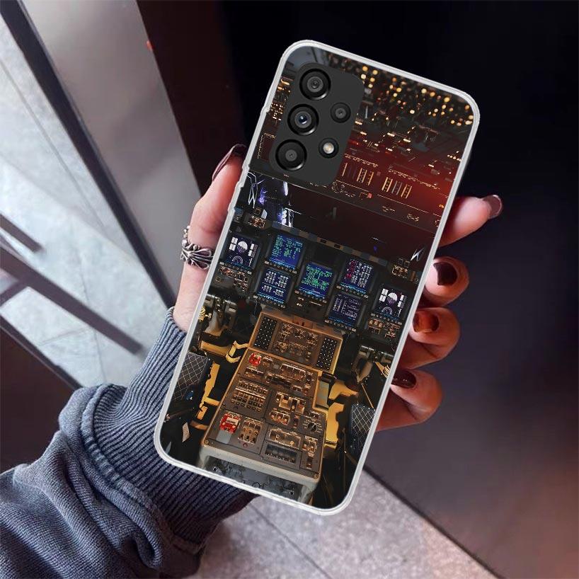 Авиация Самолет Пилот Кабина Телефонный Чехол Для Samsung Galaxy A12 A52S A42 A32 A22 A51 A50 Note 20 Ultra 10 S10 Plus A71 A70 A3