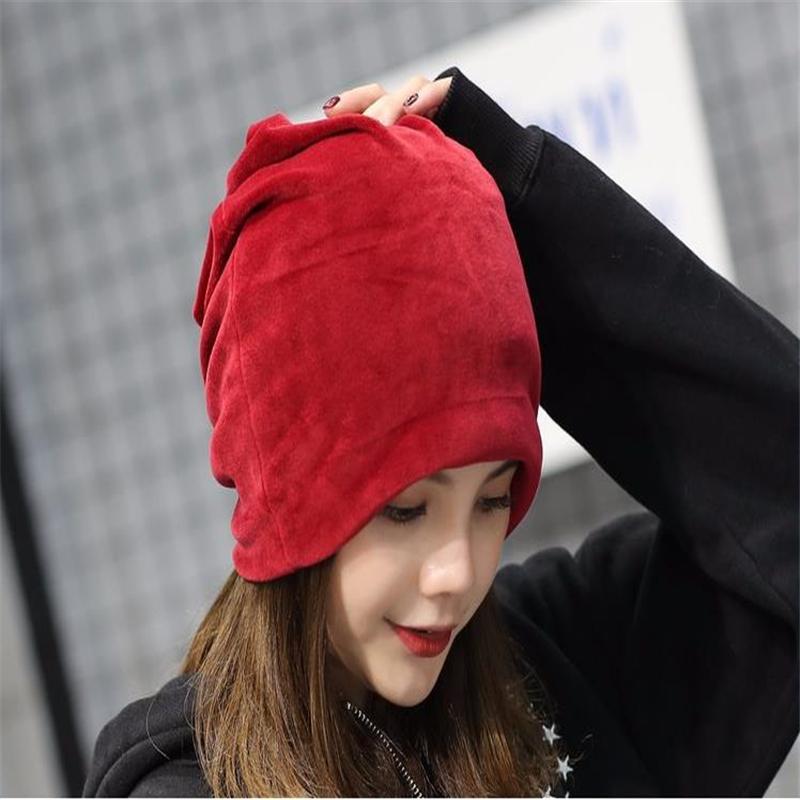 Осенне-зимняя плюшевая шапка-пуловер