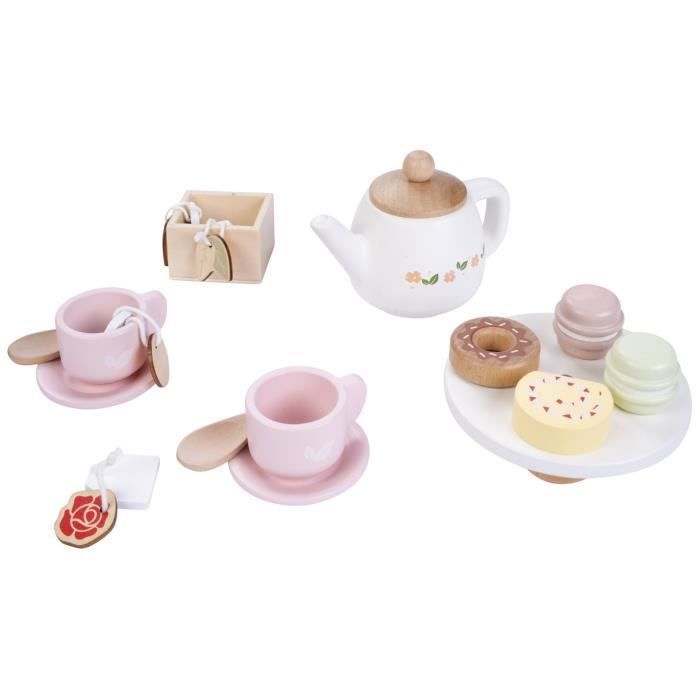 Wooden Tea Set - Pretend Play - 17 Pieces - For Children +3 Years - Safe and Durable
