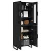 Highboard 2 pcs Black Oak Effect Wood Based Material