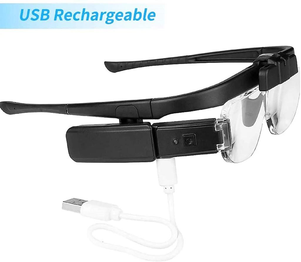 Лупа 1,5x/2x/2,5x/3,5x/4x/4,5x USB перезаряжаемая со светодиодной подсветкой для чтения ювелиров ремонт часов