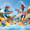 Water Toys for Kids Rechargeable High Speed Clear Outdoor Automatic Electric Water Spray Toys for Kids Adults Backyard Pool