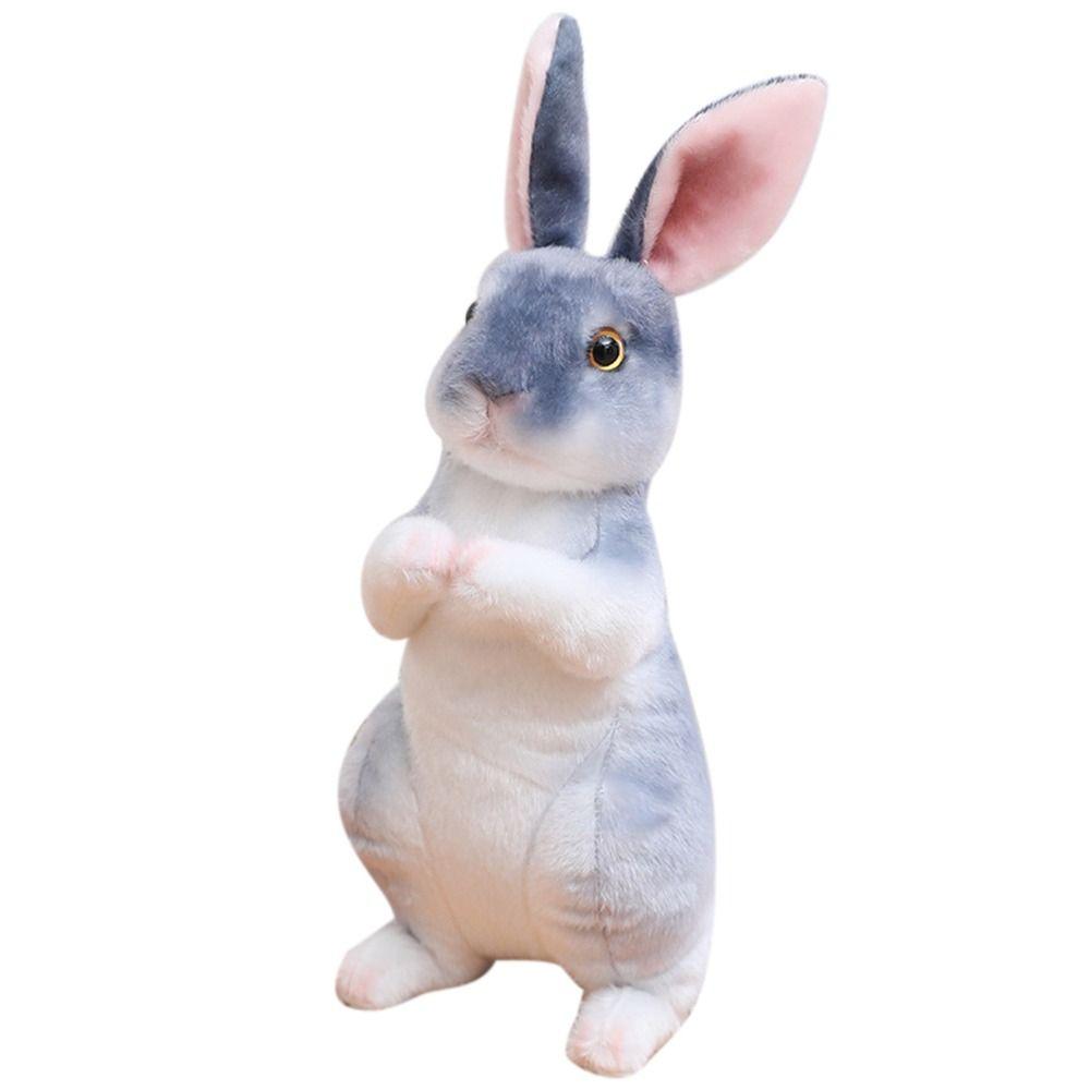 Kids Birthday Kawaii Rabbit Plush Toy Simulation Long Ears Rabbit Lifelike Animal Stuffed Doll Toys