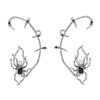 Женские серьги-манжеты с когтями паука в стиле панк, с цирконием, без пирсинга, в стиле готики, с животными, черный кристалл, зажим для ушей, темный зажим в виде паука, украшения для ушей