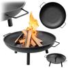 Large 58cm Garden Fire Pit For Bonfire Grill Kettle Bowl Steel Black