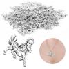 100pcs Perforated Horse Pendant Silver Horse Keychain Pendant DIY Jewelry Supplies  Earring Making