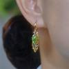 Модные блестящие серьги-подвески из зеленого листа с цирконием для женщин и девочек, корейские элегантные серьги-гвоздики, ювелирные изделия в подарок