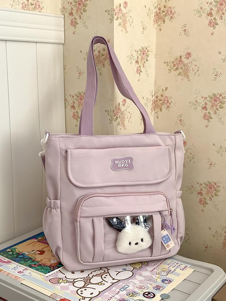 Ins Girl College Style Canvas Messenger Bag Small Fresh Large Capacity Female Student Class Commuting Shoulder Bag