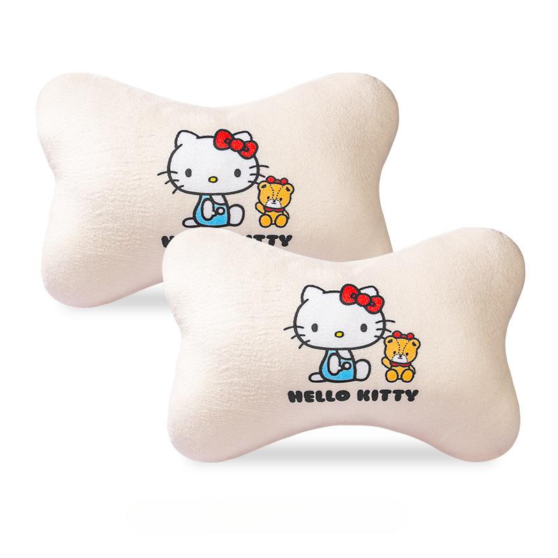 Подушка для шеи в машину Hello Kitty Мультяшная подушка-подголовник для автомобиля Автоаксессуары Салон Женская Кавайная Подушка на сиденье