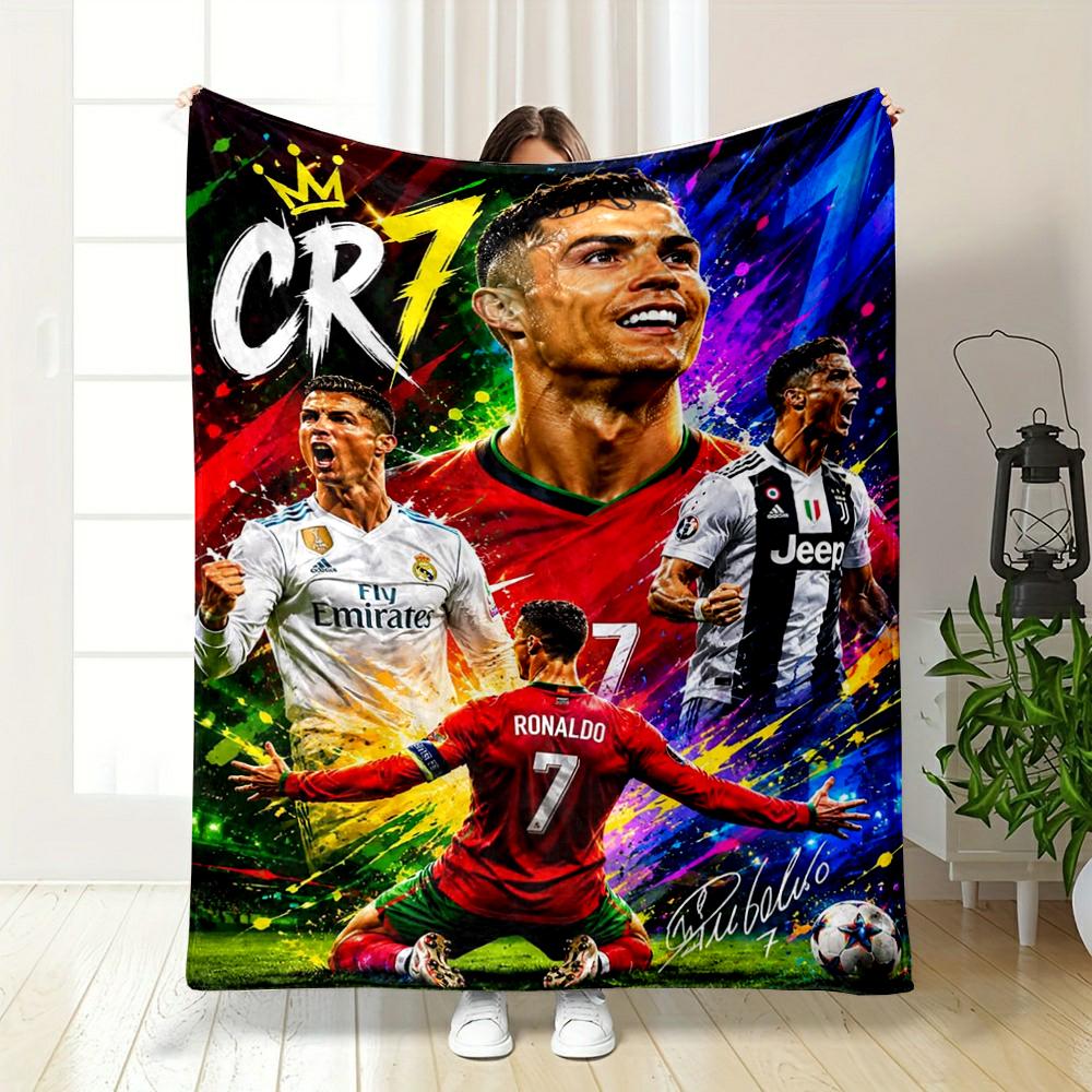 CR7 Football Legend Vibrant Design Warm blanket Flannel blanket for bedroom, living room, sofa, and nap
