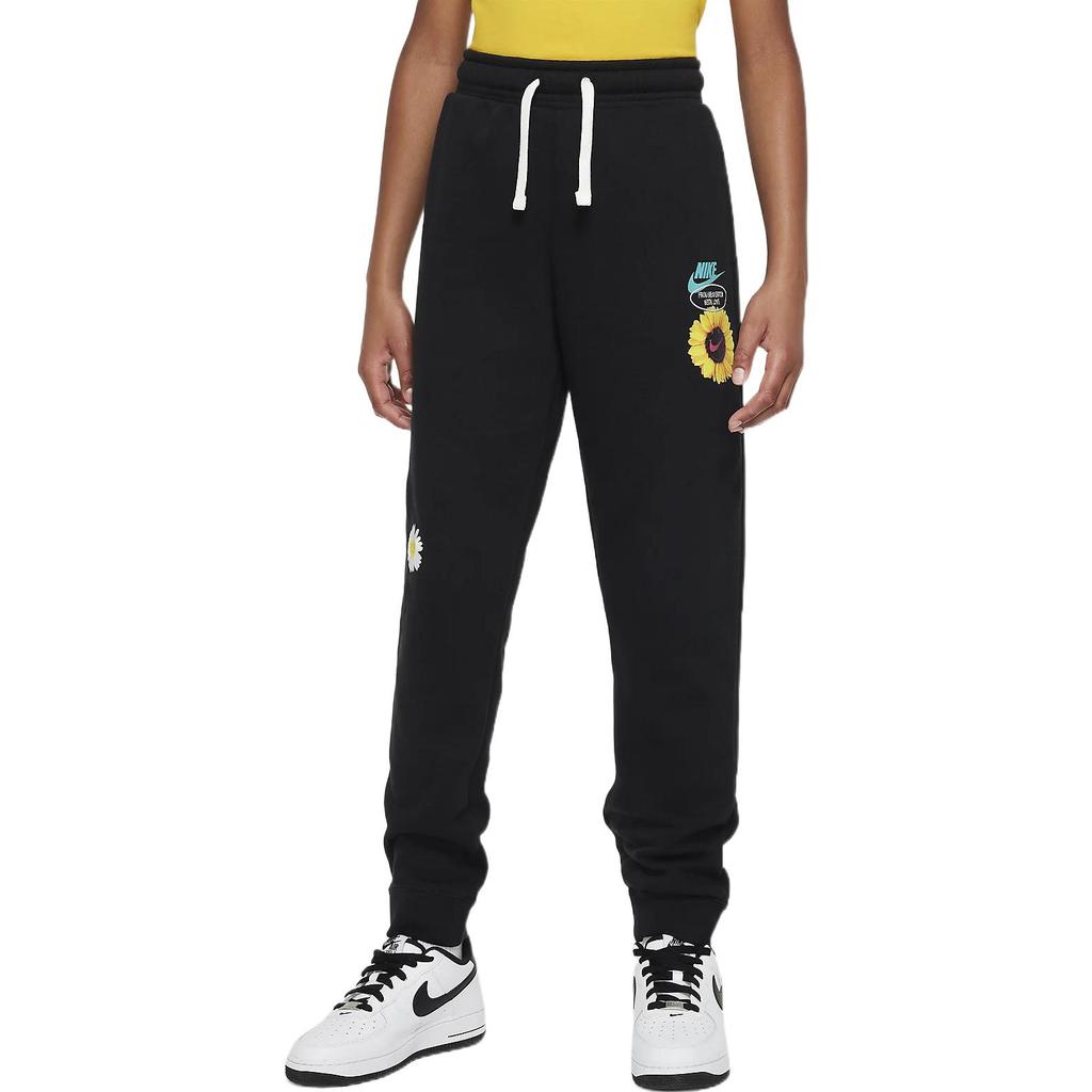 Nike Вязаные джоггеры на шнурке с принтом, детские брюки, черные DM8089-010