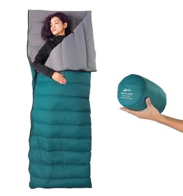 Litume 5°C-15°C Комбинируемый пуховый спальный мешок 565 г, легкий, компактный, спальный мешок для взрослых, двухместный спальный мешок, для пешего туризма, кемпинга,