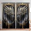 2 шт. 3D-шторы с принтом «Властный черный дракон» для домашнего декора — оконные шторы с карманами для спальни, офиса, кухни