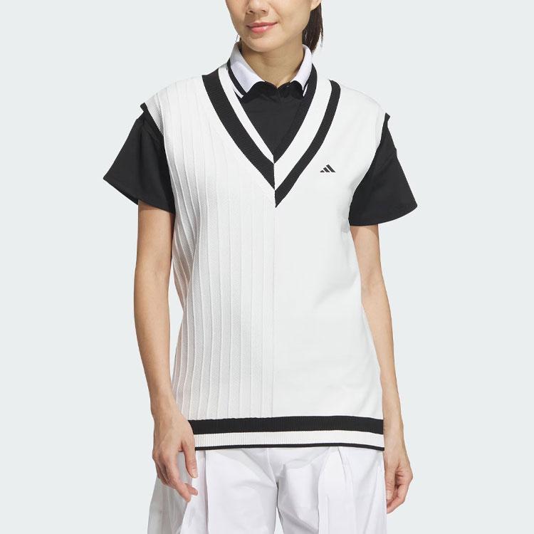 Adidas Свободный трикотажный жилет для гольфа, женские жилеты, белый цвет IK9799