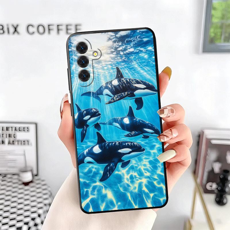 Orca Ocean Pattern Soft Phone Case for Samsung A17 A37 A57 A16 A26 A36 A56 A15 A25 A35 A55 A14 A24 A34 A54 A13 A23 A33 A53 A52 A