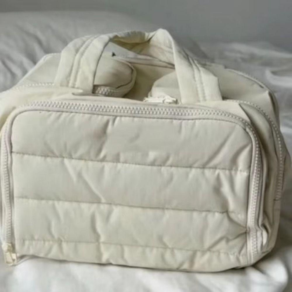 Zipper Closure Cosmetic Handbag Multipocket Design Portable Makeup Pouch Shower Organizer