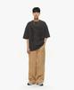 MOZMOZ Out-Pocket Cotton Elastic Waist Pants Beige