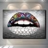 Fashion Sexy Lips Canvas Paintings Lipstick On Lip Posters Prints Wall Graffiti Art Pictures for Living Room Wall Decor Cuadros