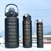 3Pcs Set Plastic Gradient Color Sport Water Bottle Leakproof Water Cup Gym Straw Cup School