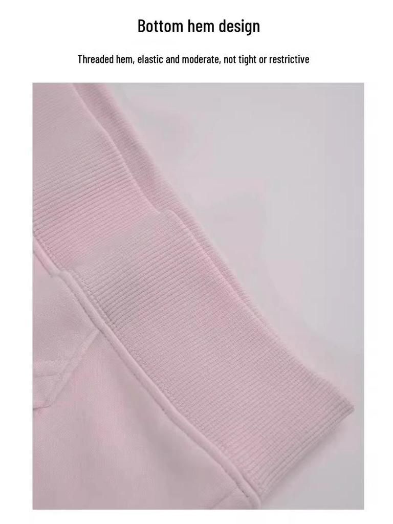 Женский розовый худи с V-образным вырезом и капюшоном: Топ с длинным рукавом в корейском стиле 2025 года для весны/осени