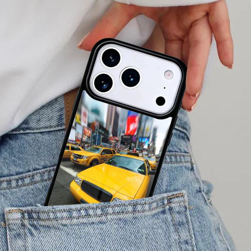 Чехол для телефона с изображением желтых такси Нью-Йорка для iPhone 17ProMax 12 13 14 15 16e 17 Pro Max Plus Air Cover