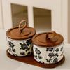 Ceramic Jar Cookie Candy Food Storage Container Tea Canister for Coffee Beans Snack