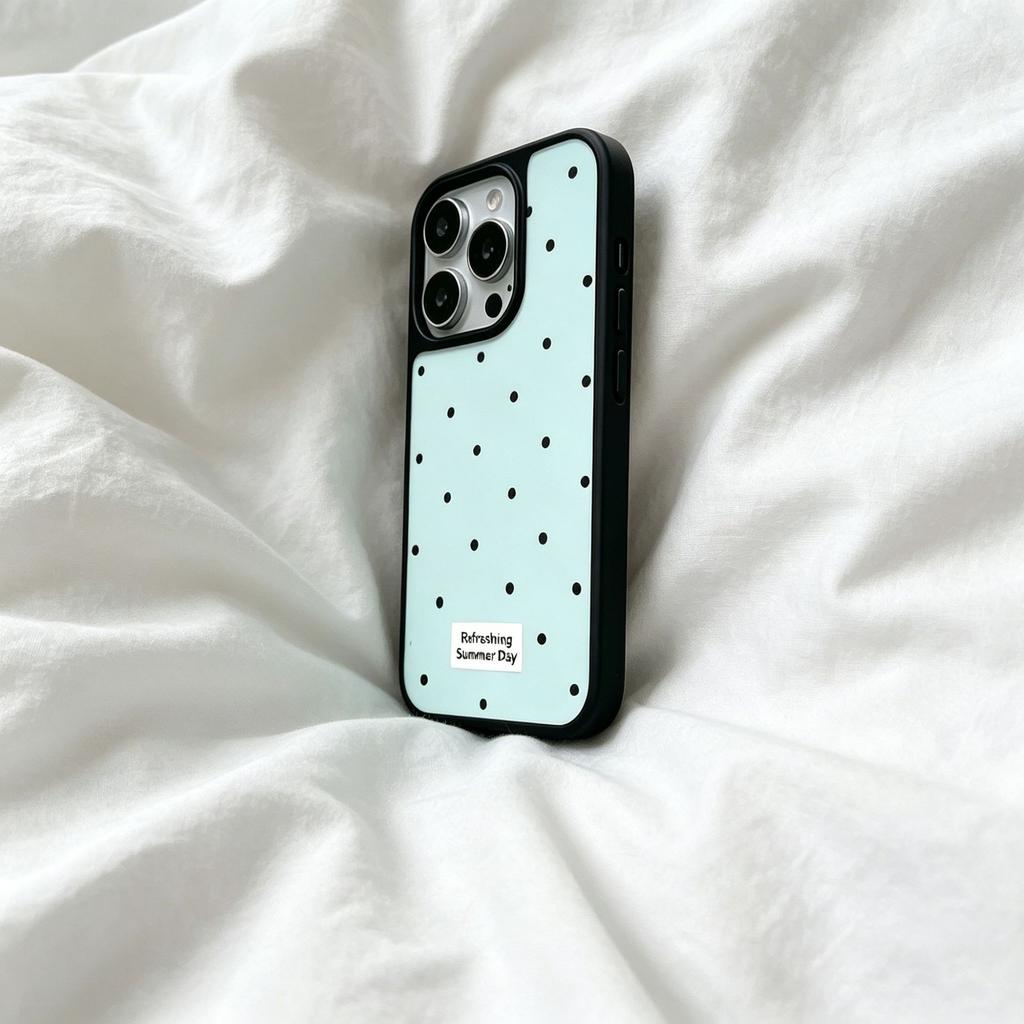 Мятно-зеленый в горошек для чехла мобильного телефона Apple iPhone16promax 15 акриловый 14 черный край 17air13