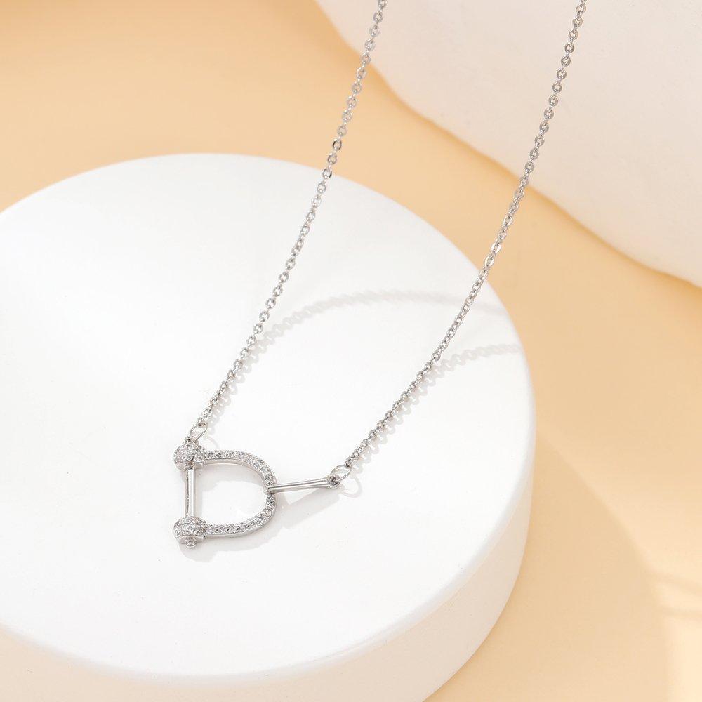 Le.Cla D Initial Necklace Silver