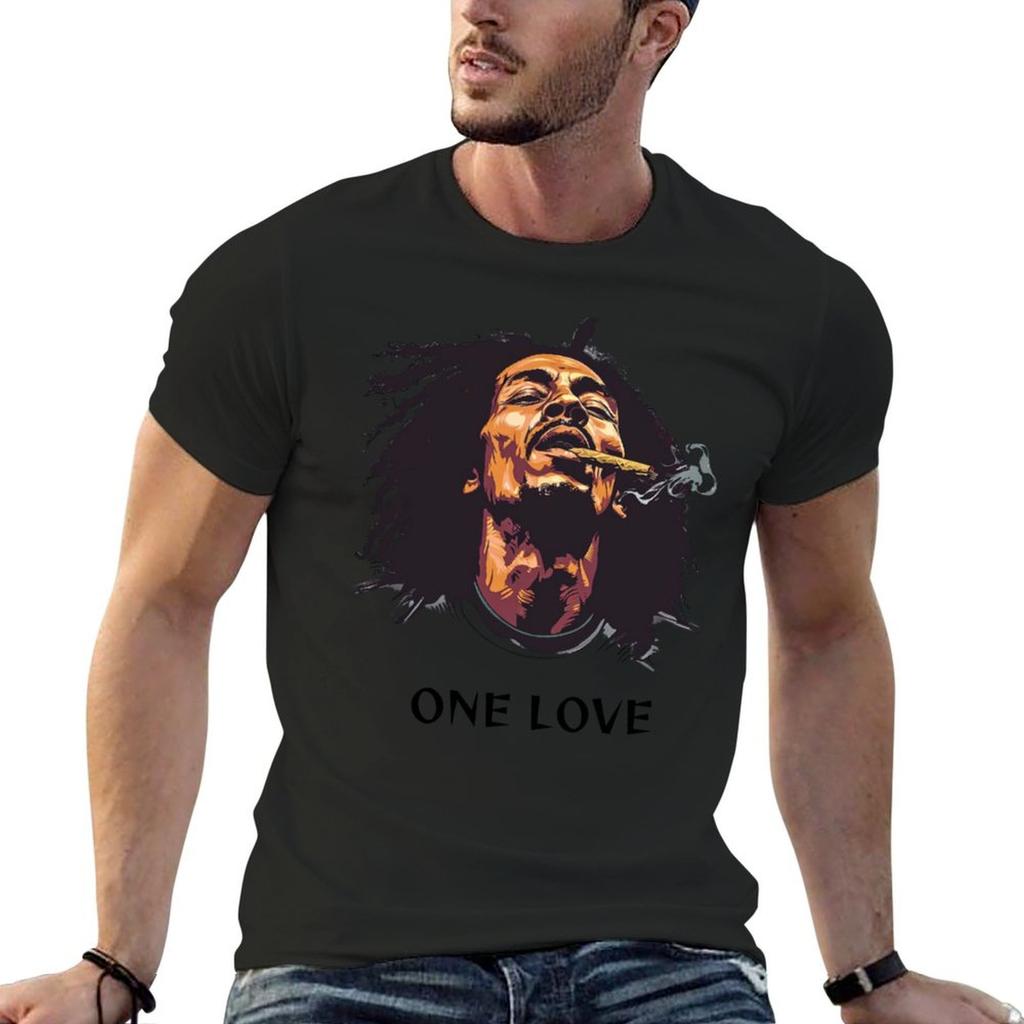 One Love Bob Marley T-Shirt plus sizes graphic tee shirt anime clothes mens shirts graphic tee