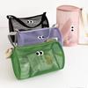 Mesh Cosmetic Bag Cute Big Eyes Make Up Case Kawaii Makeup Pouch Makeup Case Portable Toiletry Storage Bag New Candy Color
