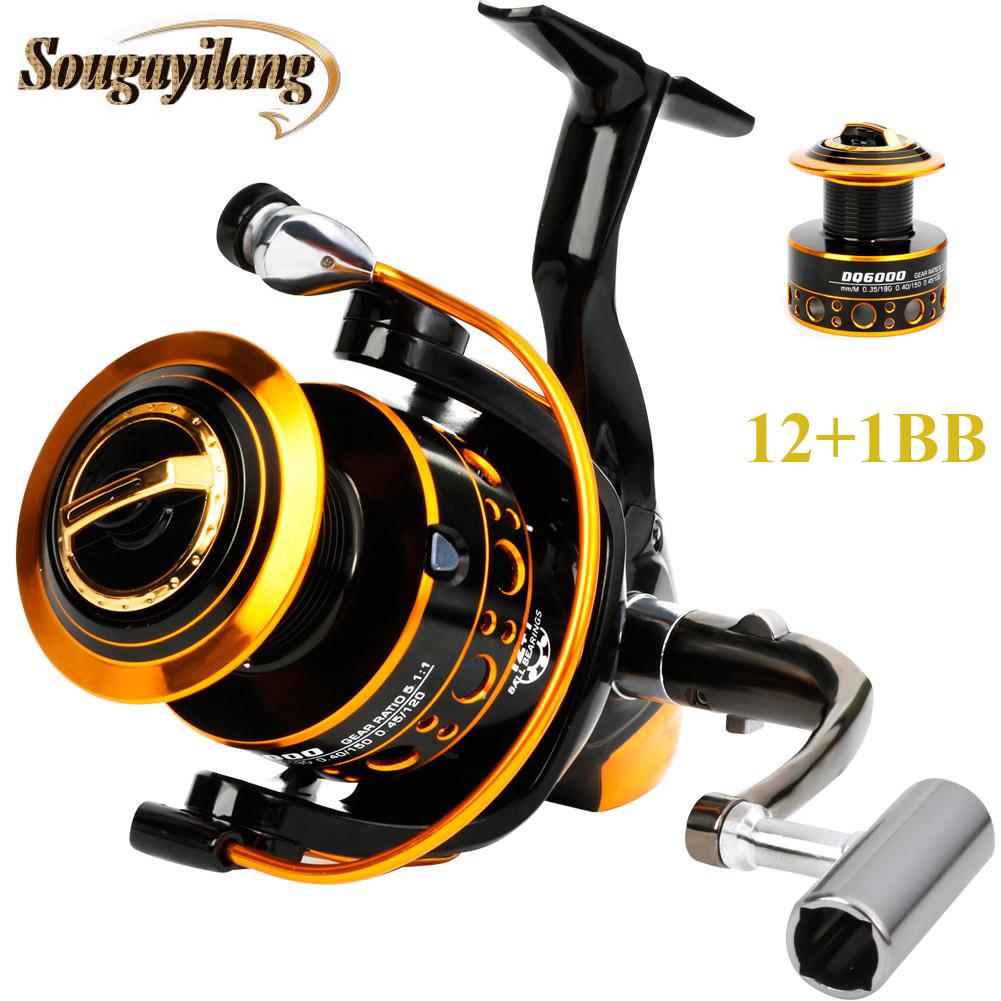 Spinning Fishing Reel 12+1BB Carbon Firbre Gasket Freshwater Bass Trout Fishing Buff Drag Powerful