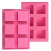 2 Pieces Square Soap Mold Small Silicone Chocolate Making Tool Multifunction Silicon Cake Mould Square Candy Tray