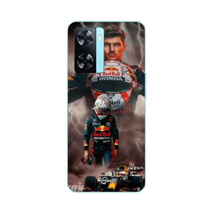 Coque - MANIACASE - Oppo A57s 4G - Noir - Formule 1 - Souple