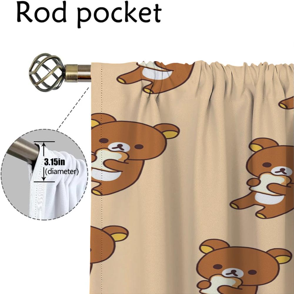 Шторы Rilakkuma для Хэллоуина, Панель для гостиной, Жалюзи, Домашний интерьер, Занавески-перегородки для сидения, Изготовлены из полиэстера