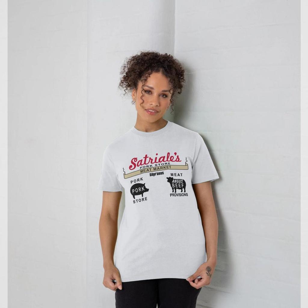 The Sopranos Official Satriales White Graphic T-shirt