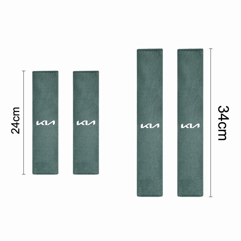 2Pcs Car Interior Seat Belt Suede Leather Shoulder Cover For KIA K9 Sportage Niro K5 Carnival EV6 EV9 EV3 K8 Stinger Forte Ceed