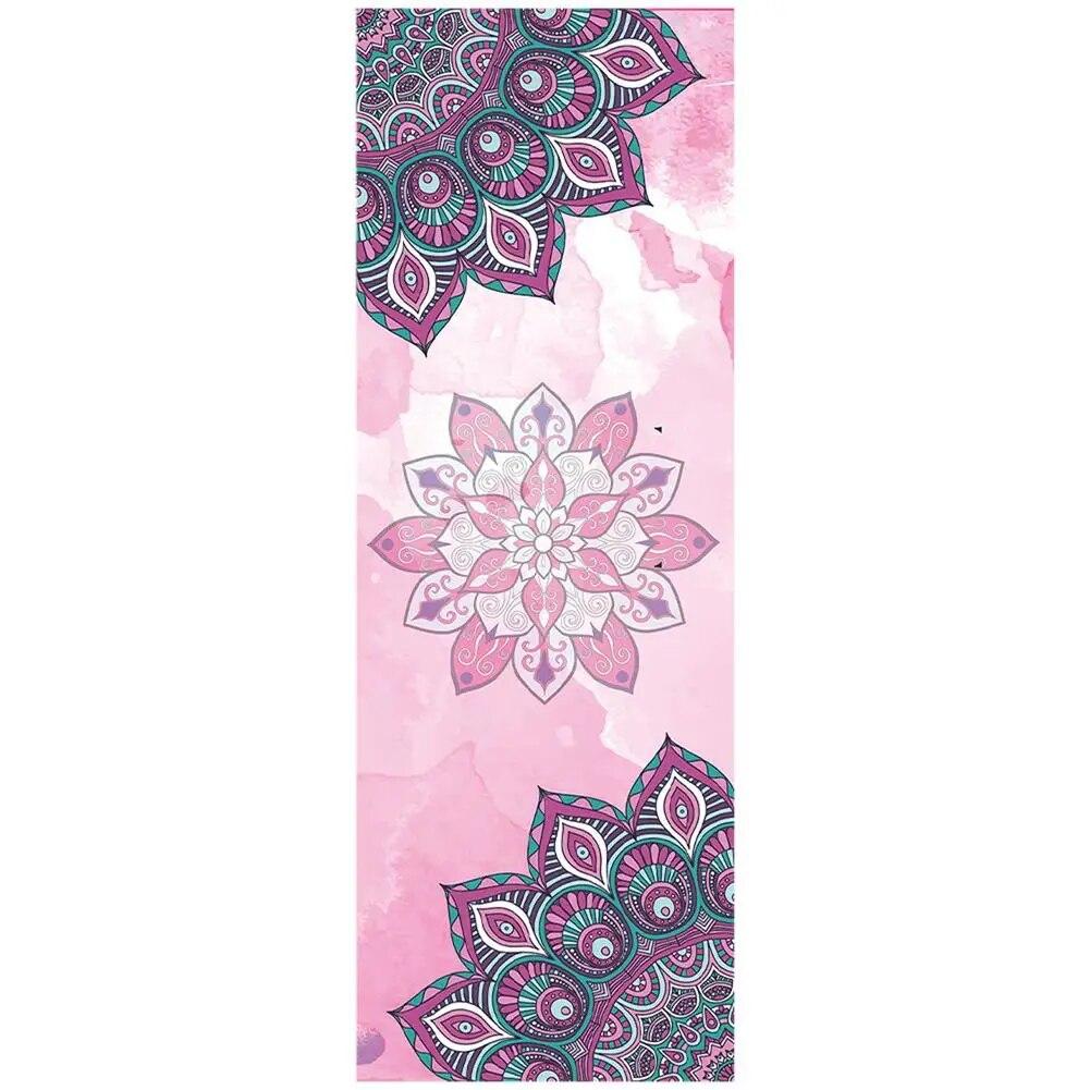 Полотенца для йоги, микрофибра с принтом для фитнеса, спортивные путешествия, быстросохнущий впитывающий пот коврик для тренировок, чехол для пилатеса, тренажерного зала, одеяло для йоги