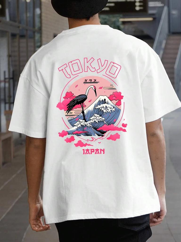 Футболка Tokyo Men Cotton T Shirt Luxury Brand Fashion Big Size Top Casual Short Sleeve Streetwear Classic Print New Arrival Tee S-4XL