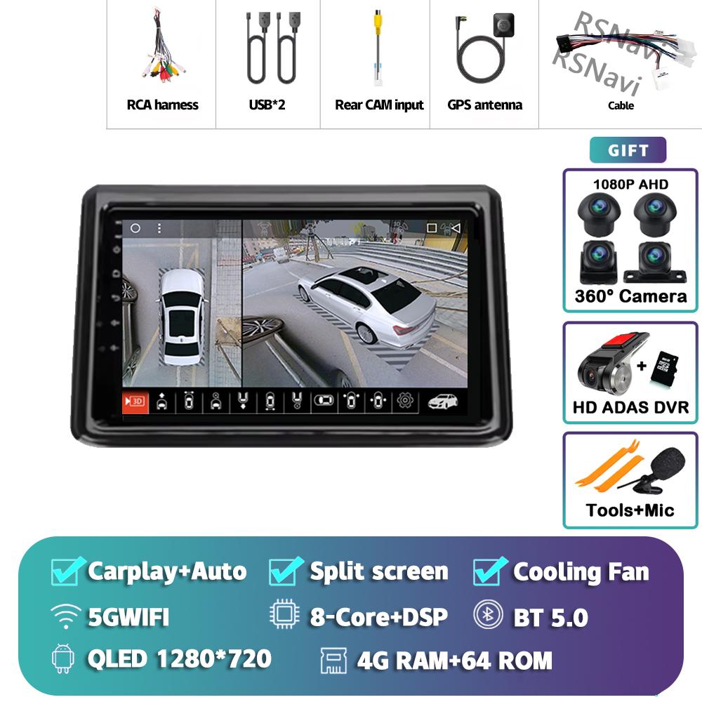 Android 14 Carplay Auto For Toyota Noah 2014 - 2020 Car Radio Player Multimedia stereo Navigation 360 Camera Head Unit AI Voice