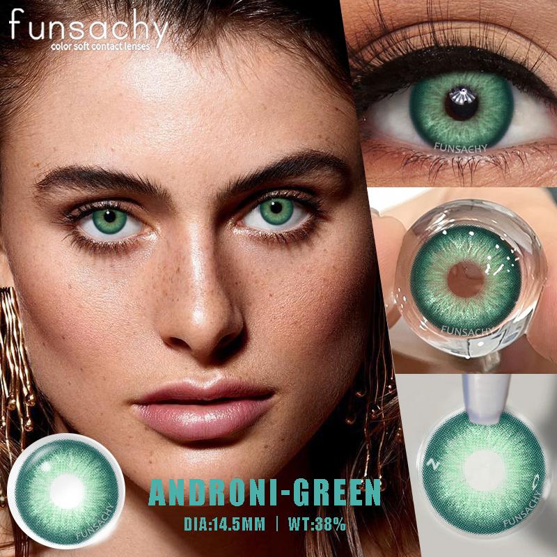 FUNSACHY 1 Pair New Color Contact Lenses for Eyes Beautiful Pupil Fashion Gray Brown Soft Lenses Yearly Cosmetics Korean Lens