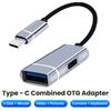 Mobile Phone Data Sync Splitter Power Supply Converter USB 3.0 PD Fast Charging Type-C OTG Adapter